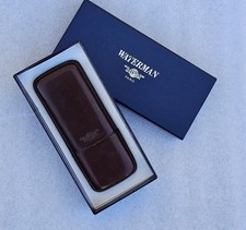 WATERMAN IDÉAL ETUI DE PRESTIGE EN CUIR POUR 3 STYLOS - RARE 