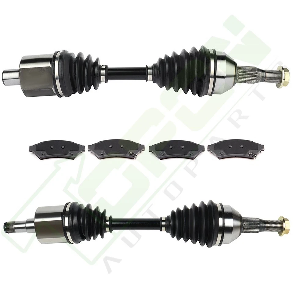 Front Side CV Axle Shaft + Brake Ceramic Pads Fit for 04-08 Pontiac Grand Prix - Image 2 of 4