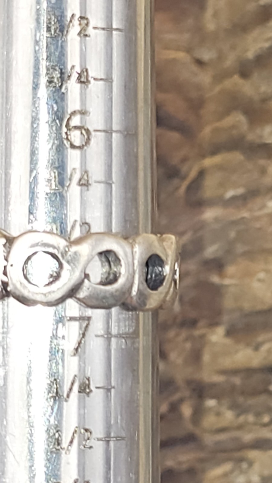 Sterling Silver  Continuous Circles Ring Size 6.75 - image 6