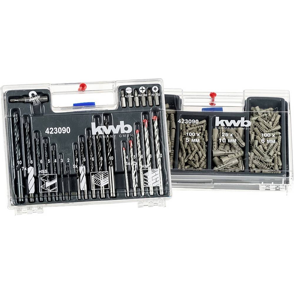 Fixations kwb 423090 coffret de 300 pièces en acier zingué et nylon haute résistance