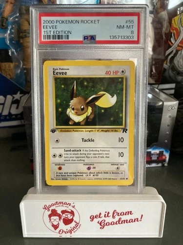 2000 Pokemon 1st Edition Team Rocket - EEVEE #55 - PSA 8, Near Mint/Mint