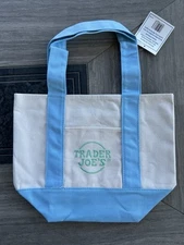 Trader Joe’s Mini Pastel Blue Canvas Tote Bag 2025 LIMITED EDITION NWT