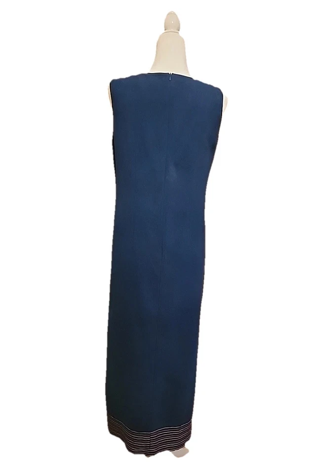 Vestido Norm Thompson Maxi Cambio Seda Minimalista Bordado Clásico Para Mujer Talla 8 Foto 2 de 4