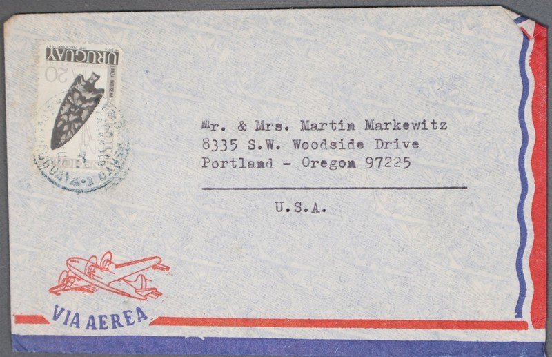 MayfairStamps Uruguay to Portland OR Air Mail Cover cca_00425