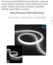 White Cob Led Strip Lights 82ft Led Rope Lights Outdoor Waterproof For Patio ... White Cob Led Strip Lights 82ft Led Rope Lights Outdoor Waterproof For Patio ...