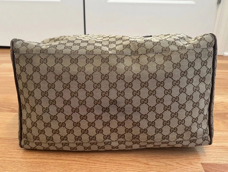 GUCCI GG Lona Línea Jerez Boston Bolso de Hombro Bolso de Viaje Cuero Foto 2 de 4