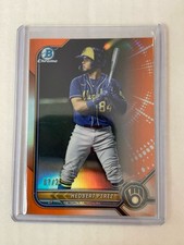 Hedbert Perez 2022 Bowman Chrome Orange Refractor /25 BCP-67 Brewers
