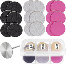 60 Pack Self-Adhesive Sandpaper Disk Replacement Pads for Electric Foot File