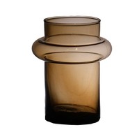 INNA-Glas Glas Vase Justo, Recycelt, Orange-Braun-Klar, 20 Cm, Ø 15 Cm