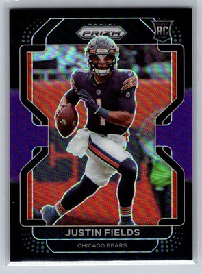 2021 Panini Chronicles Black Purple Prizm /199 Justin Fields #PB-3 Rookie Bears