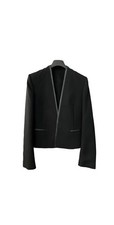 IRO Lisiane Sz 36 Black Wool Blazer/Leather Trim