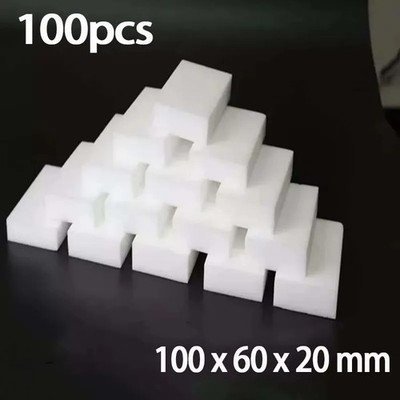 100 PCS Sponge Eraser BULK PACK Melamine Cleaning Foam 3/4'' Thick Kitchen Bath