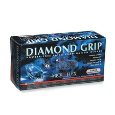 Ansell Microflex Diamond Grip MF-300 Disposable Latex Gloves, 7.9mil, Large