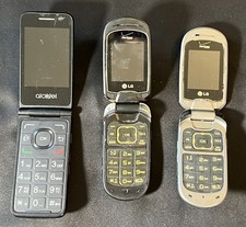 Lot of 3 Flip Phones  Alcatel  LG Verizon  Untested  Parts or Repair