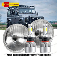 For Land Rover Defender 90 110 Pair 7" inch Round LED Headlights DRL Hi&Lo Beam