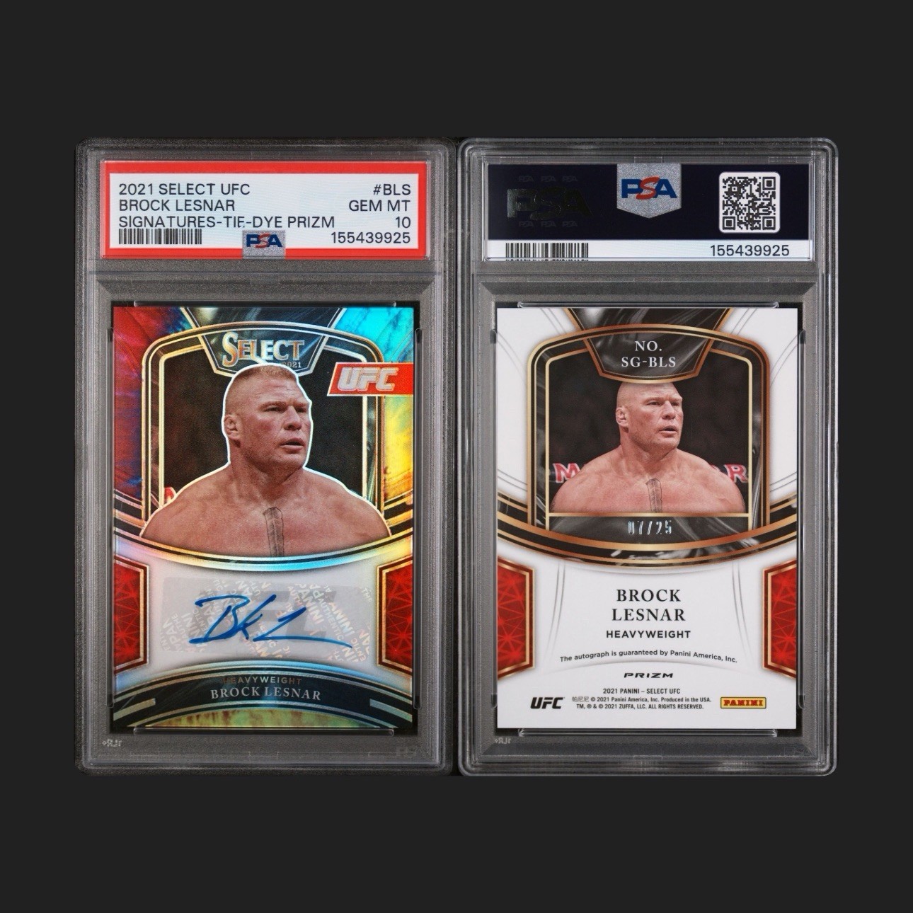 2021 PANINI SELECT UFC SIGNATURES #BLS BROCK LESNAR TIE-DYE PRIZM PSA 10