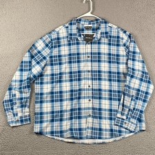 Eddie Bauer Button Up Shirt Mens 2XL Blue Plaid Outdoors Hiking New NWT