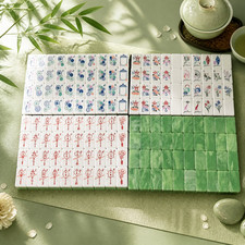 Engraved 160 American Mahjong Tiles-Gentle Jade Green 3-layer Accrylic