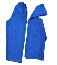 Stearns Dry Wear Hooded Rain Coat & Pants Set Blue Waterproof XL Vented Pockets