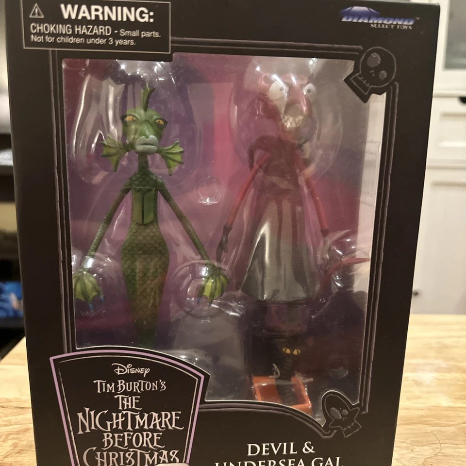 Diamond Select Pesadilla antes de Navidad Diablo y chica submarina Figura Nueva Foto 2 de 4