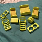 Vtg Fisher Price Furniture  Lot Of 9 Beds Lounge Chairs