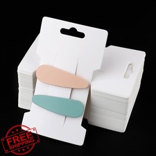 Hair Clip Display Cards 200 Pcs White Paper Holder for Bows Barrettes Jewelry