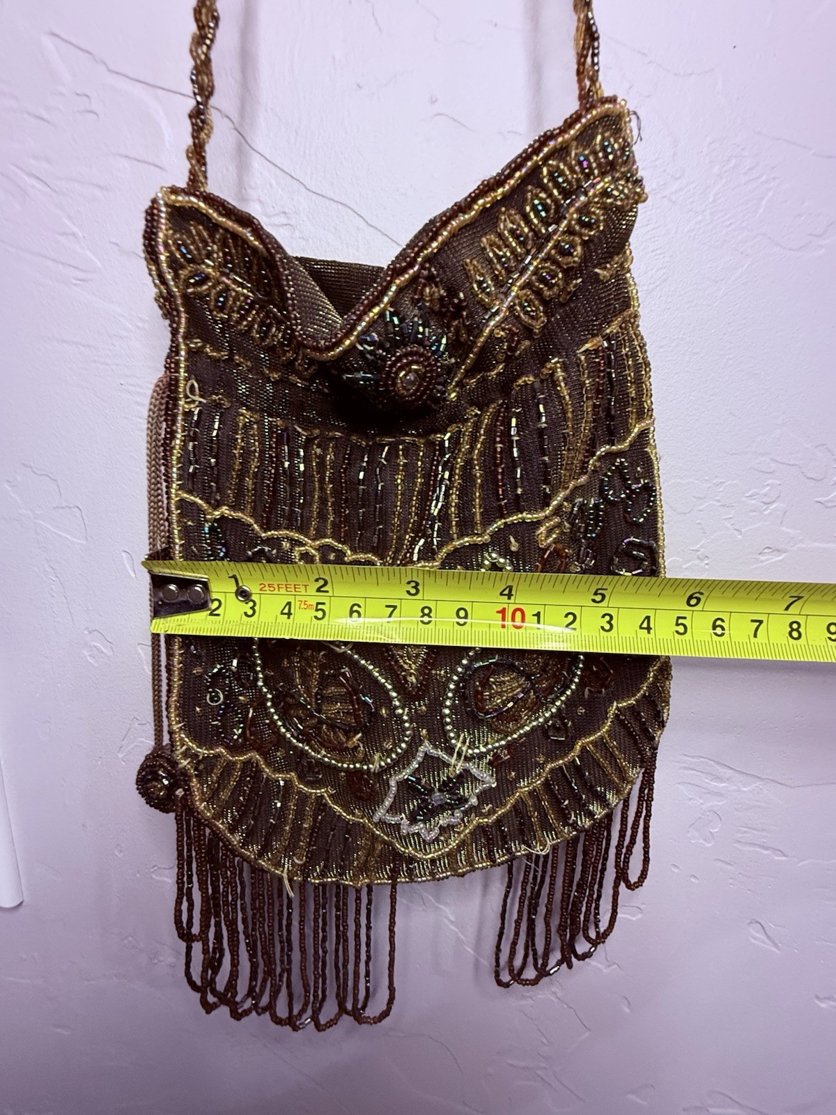 Vintage BEADED VICTORIAN Drawstring Renaissance P… - image 6