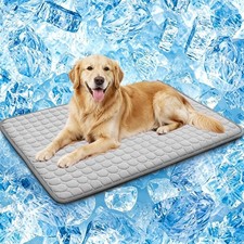 Pet Cooling Mat for Dog Cool Sleeping Pad Cat Summer Soft Gray, 27.5x19.7 in 