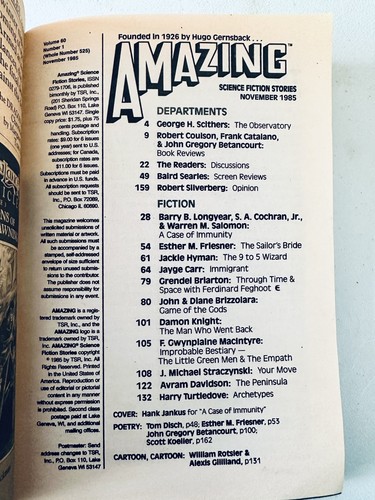 Vintage Amazing Science Fiction Stories (Pulp) November 1985 Volume 60 #1 - Picture 3 of 4