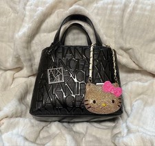 Sunburn Hello Kitty Pill Case Box with Strap Black Sanrio Japan Tan