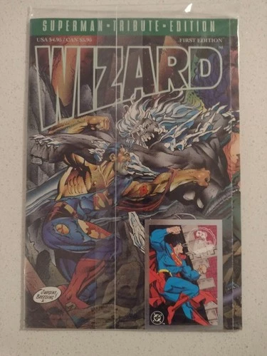 DC COMICS WIZARD SUPERMAN TRIBUTE EDITION SEALED WITH CARD VINTAGE