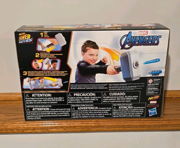 NERF Power Moves Marvel Avengers Thor Hammer Strike Dart BRAND NEW