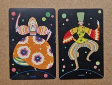 2 x Vintage Swap Playing Cards - Named Russe