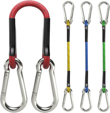 8 Inch Bungee Cords with Stainless Steel Carabiner, Heavy Duty Strong Bungee Cor