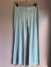 Juicy Couture Y2K Velour Flared Sweatpants Light Blue Rhinestone Logo Women's M