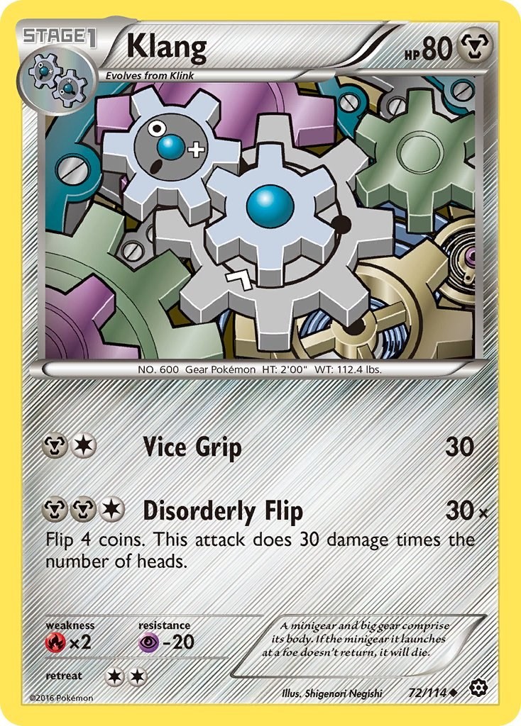 Klang-Pokemon-72/114-XY - Steam Siege-Uncommon-NM-Shigenori Negishi