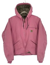 Vtg Y2K Carhartt Pink Rose Sherpa Sierra Jacket Women's Small Regular WJ141 PKR