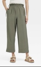 A New Day High Women's Rise Straight Leg Side Tie Pull On Pants NEW XS