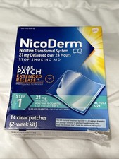 Nicoderm CQ Step 1 Nicotine Patches Stop Smoking 21 Mg 14 ct Exp. 01/2028