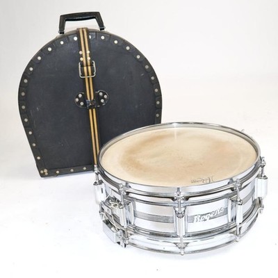 Rogers Dyna-Sonic COB Snare Drum 14x6,5 Chrome Over Brass 70s Oval Badge Gebr...