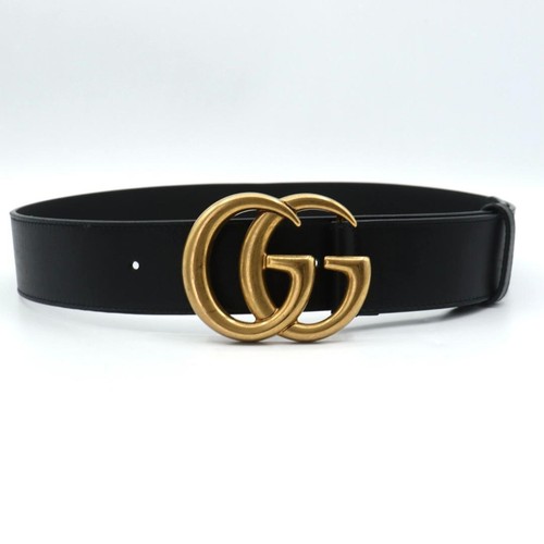Gucci Belt Authentic GG Marmont Leather Black Size 75 30 From Japan Fashion