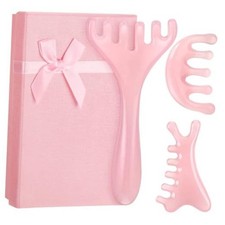 3Pcs Scalp Massage Tool for Head Massager Tool Pink Resin Gua Sha Comb for