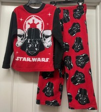 Star Wars Darth Vader Fleece Pajamas - Boys Size 6 - 2-Piece Set Red and Black