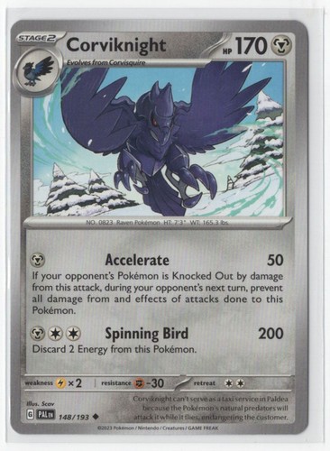 Pokemon Paldea Evolved 148/193 Corviknight - Picture 1 of 1