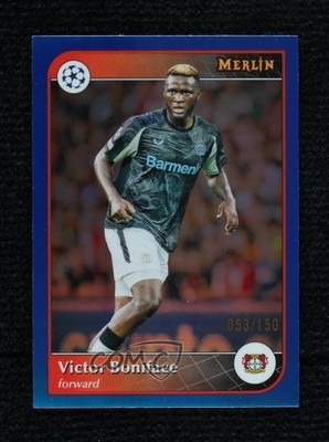 2024 Merlin UEFA Club Competitions Blue Refractor /150 Victor Boniface #122 1bi3