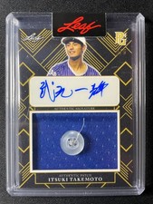 2022 Leaf Perfect Game Itsuki Takemoto Button Patch Autograph #2/5 A's!!!