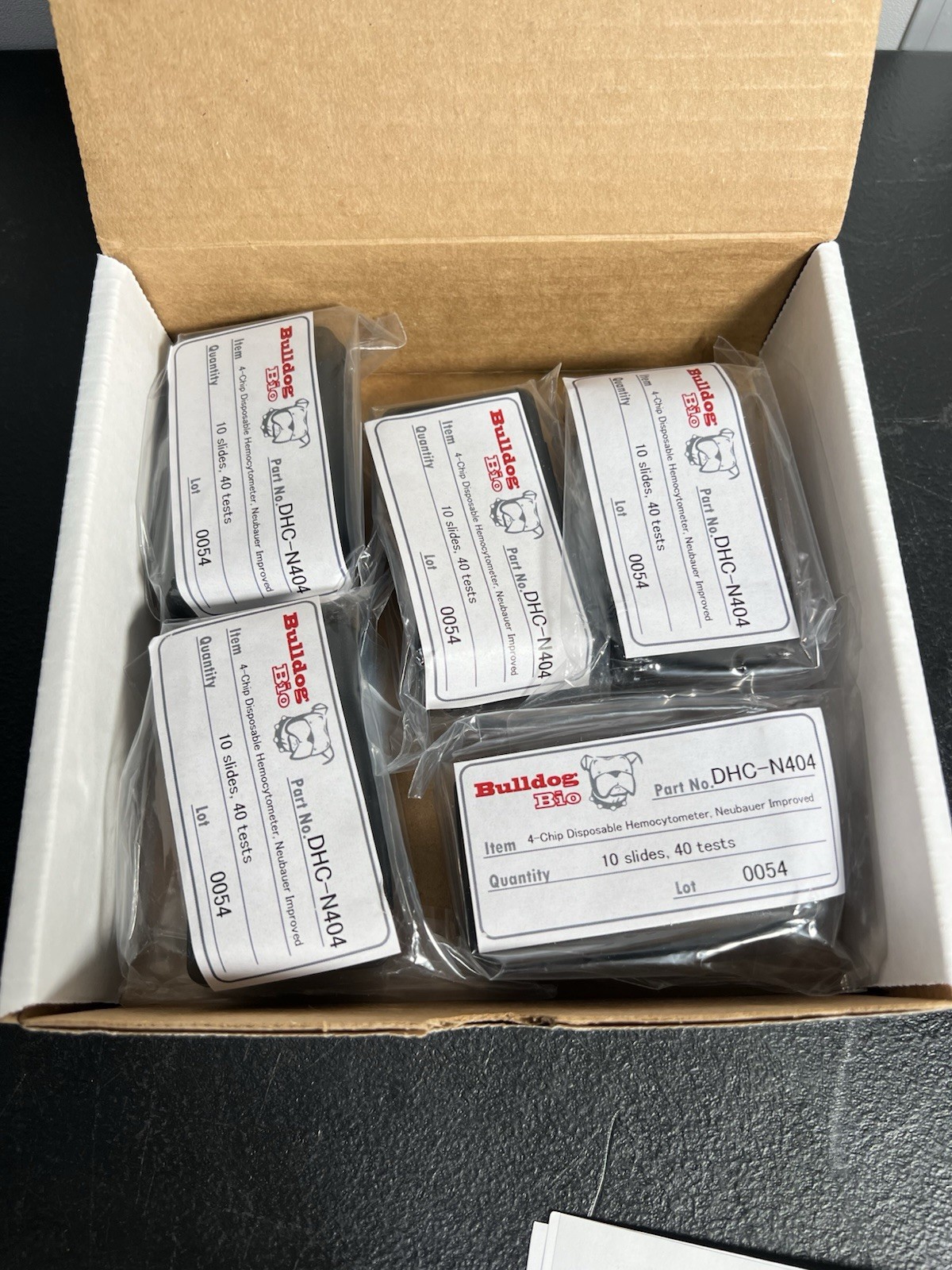 Bulldog Bio DHC-N420 4-Chip Disposable Hemocytometer 50 Slides Neubauer Improved