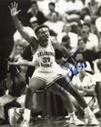 STACEY KING Univ Oklahoma Chicago Bulls 3x NBA Champs Signed B&W Photo in action