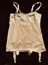 Vintage Nu Back Peach Corset Boned Girdle Hook Closure- Sz 40 by La Resista