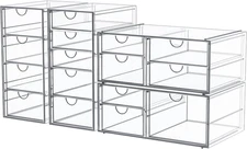 Makeup Organizer Storage with 16 Drawers, 4 Pcs Desktop Office Supplies, Desk Or